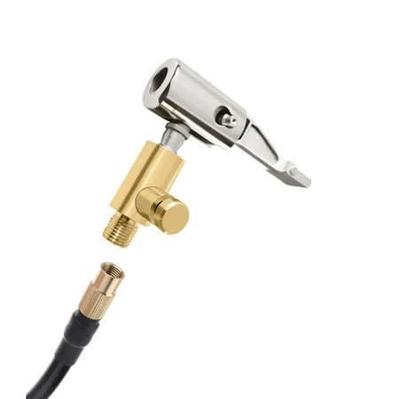 

Fairnull Inflator Pump Connector Portable 90 Degree Lock-on Zinc Alloy High Strength Car Tyre Air Compressor Adapter for Automobile