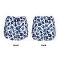 thumbnail image 3 of Susaid Blue Roses Print Women's High Waisted Running Shorts Quick Dry Athletic Gym Track Workout Shorts Zip Pocket-XX-Large, 3 of 7