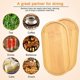thumbnail image 4 of (17,4 * 8,8 * 0,9 cm) 4 PCS Bandejas de bambú ovaladas Bandejas de madera para servir Bandeja de comida Bandeja de almacenamiento Pequeña bandeja de té ovalada para alimentos, tazas, joyas, macetas, c, 4 of 5