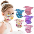 thumbnail image 2 of 50 mascarillas para niños de 3 capas no tejidas, protectoras, transpirables, para niños y niñas, escuela al aire libre, 2 of 3
