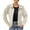 Beige, variant on Suede Jacket Women Long Sleeve Bomber Jacket Fashion Trendy Laple Button Down Pockets Coat, S-2XL