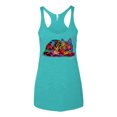 thumbnail image 2 of Wild Bobby, Colorful Rainbow Cat Animal Lover Tri-Blend Racerback Tank Top, Tahiti Blue, Medium, 2 of 3