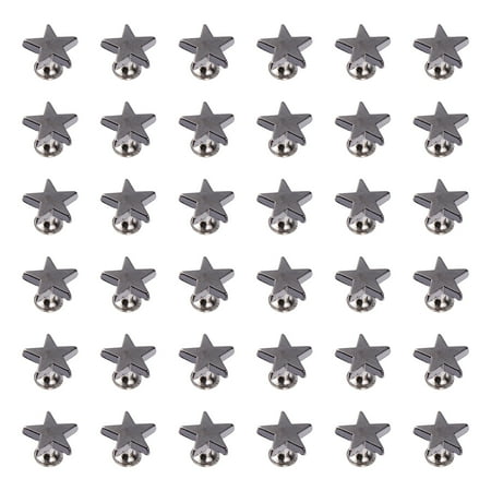 

NUOLUX 100pcs 12mm Flat Star Rivets Punk Style Alloy Studs Clothing Accessories