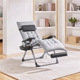thumbnail image 2 of Yaheetech Chaise Longue Pliante d'Extérieur à Gravité Zéro avec Coussin Rembourré, Gris, 2 of 7
