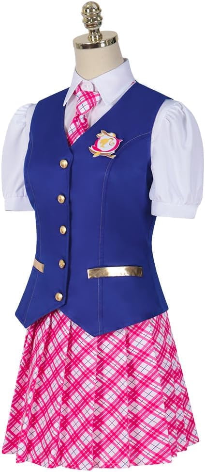 Movie Princess Charm School Delancey Wen  Woman Top Skirt Suit JK Uniform Halloween Costume