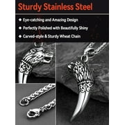 FaithHeart Wolf Tooth Necklace for Men Punk Tribal Fang Totem Amulet Pendant Necklace Animals Protectoion Jewelry Christmas Jewelry Gift for Son Brother Christmas
