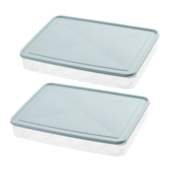 2 Pcs Storage Box Clear Plastic Tray Refrigerator Egg Organizer Case Travel Container Eggs with Lid