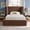 Brown-Wingback, variant on Vanress Queen Size Bed Frame with Headboard, Cloud Upholstered Platform Bed Frame, 4 Inch Foam Cushioned, No Box Spring, Easy Assembly, Cream White