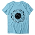 thumbnail image 2 of HongQid Womens Crew Neck Blouse Sunflower Print Short Sleeve Basic T Shirt Soft Graphic Tee Summer Beach Vacation Tops, 2 of 6
