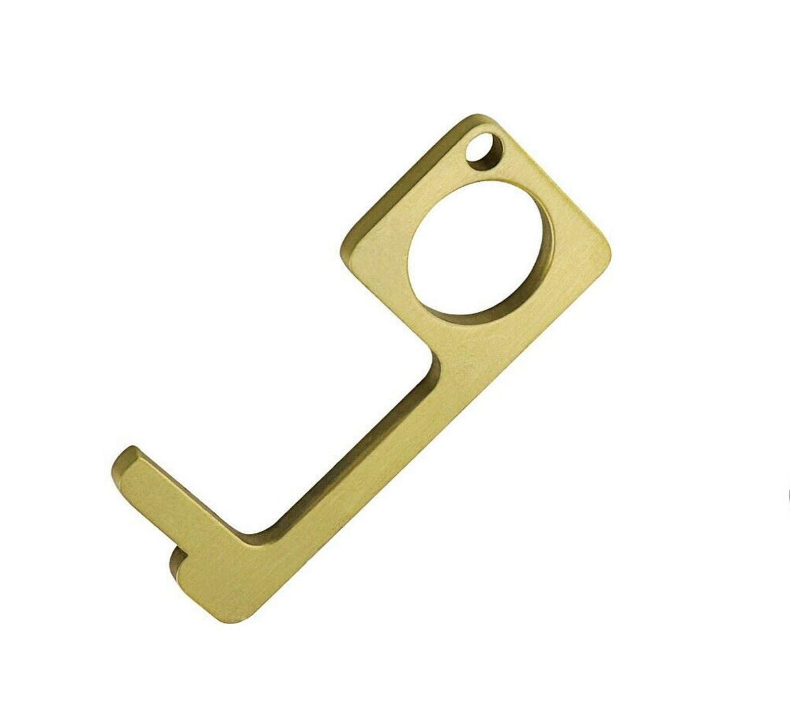 2Pcs Brass Keychain Door Opener Portable Elevator Contactless Tools Hygiene Hook 