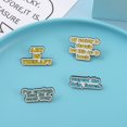 thumbnail image 2 of Broche de texto con frase, estilo arteterapia, broche de metal, insignia, ropa, bolso, accesorios, 2 of 5