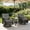 GRAY, variant on 3-Piece Patio Furniture Set with Swivel Rocking Chairs & Tempered Glass Table - 360° Rotating Outdoor Bistro Set, Weatherproof Wicker & Steel Frame, Thick Cushions for Garden, Poolside (Red)