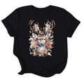 thumbnail image 3 of Men's Casual Short Sleeve T Shirt With Deer Head Print Comfortable Round Neck Tee For Daily Wear Spring Summer Fall Basic Top, 3 of 3
