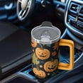 thumbnail image 5 of Halloween Tumbler, Skull Pumpkin Cup 40oz with Handle and Straw Lid, Insulated Gift Travel Mug for Hot Cold Drinks, 5 of 5
