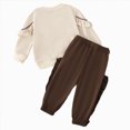 thumbnail image 6 of TOWED22 Infant Baby Girl Cute 2 Piece Clothes Set Cute Long Sleeve Crewneck Sweatshirt and Pants Print Outfits Clothing Fall Winter(Beige,6-9 M), 6 of 9