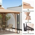 thumbnail image 6 of LAUSAINT HOME Patio Gazebo 13'x11',Heavy Duty Gazebos Shelter Party Tent with Double Roofs, Mosquito Nettings for Backyard, Garden, Lawn,(Khaki), 6 of 11