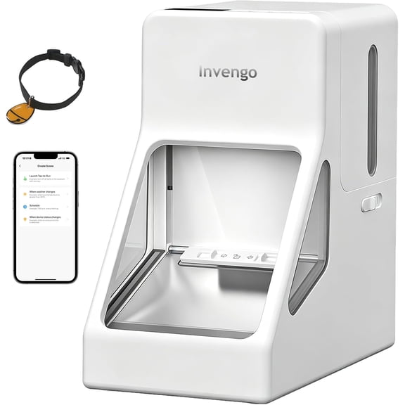 Invengo RFID Automatic Cat Feeder with Collar Tag, App Controlled Smart Pet Feeder, 3.5L Timed Automatic Dog & Cat Food Dispenser, Portion Control, Pet Exclusive Feeding