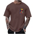 thumbnail image 3 of Momasggi Big and Tall Graphic T-Shirts for Men Summer Short Sleeve Tops Oversized Crew Neck Tshirts Loose Casual Beach Vacation Tees Brown 2XL, 3 of 5