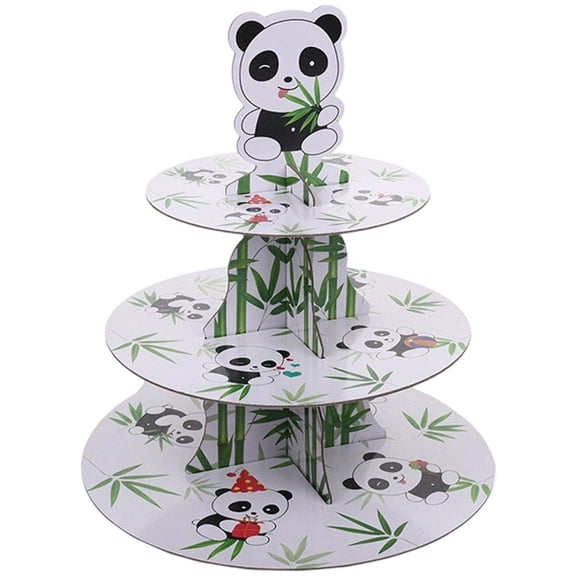 3-Tier Paper Cake Stand Cardboard Cupcake Stand Disposable Pastry Stand Dessert Holder Cake Display Tray for Birthday Party Wedding