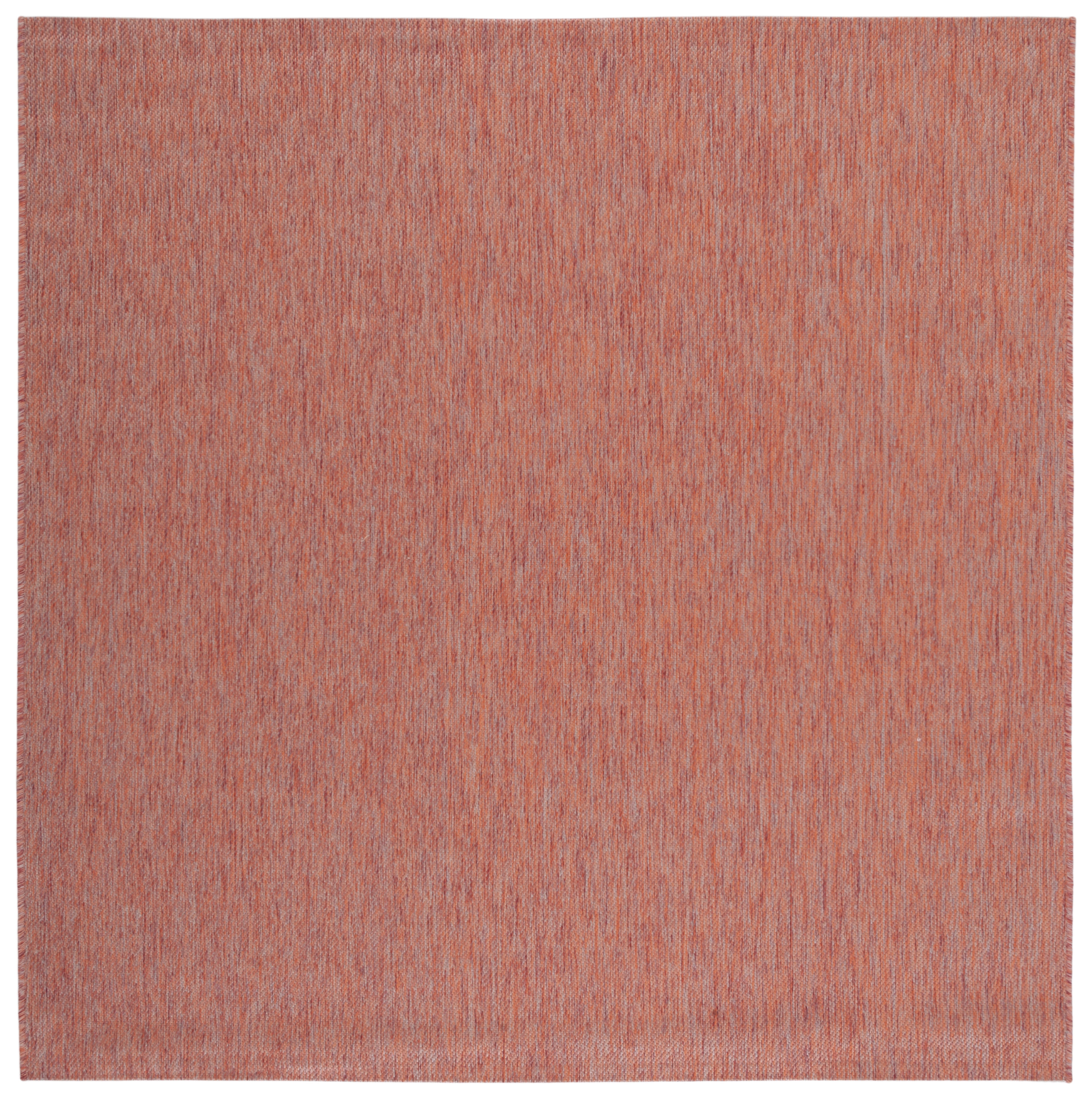 SAFAVIEH Beach House Tayler Solid Indoor/Outdoor Area Rug, Rust, 6'7" x 6'7" Square