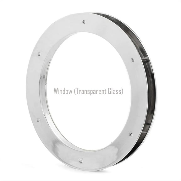Deep Flange Nickel Premium Aluminum Premium Nautical Porthole Window with A Transparent Glass | Kitchen Home Decor Porthole Window | Nagina International (Nickel, 18 Inches)