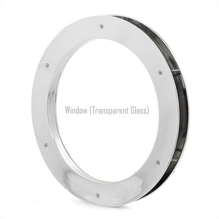 Deep Flange Nickel Premium Aluminum Premium Nautical Porthole Window with A Transparent Glass | Kitchen Home Decor Porthole Window | Nagina International (Brushed Nickel, 24 Inches)