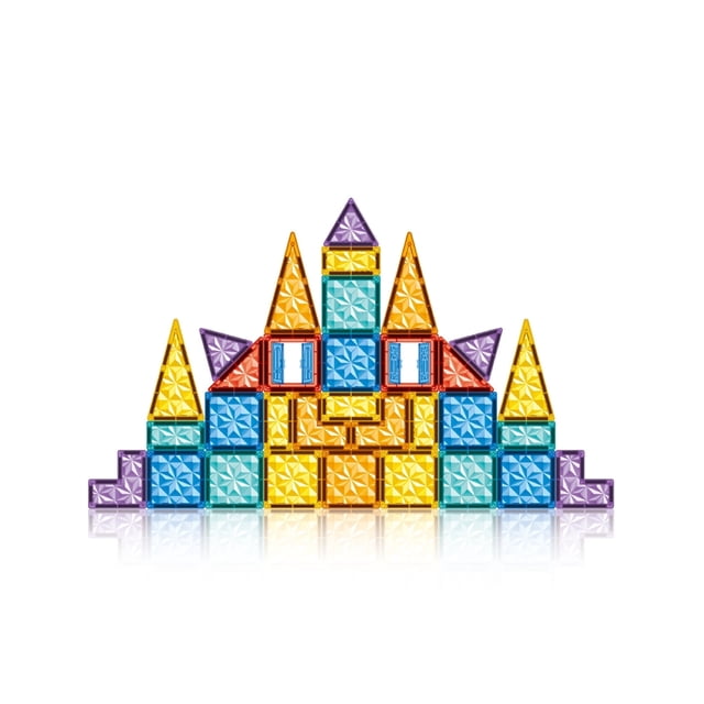 PINGÜE® Magnetic | Set de Bloques de Construcción Magnéticos 3D, 45 Piezas, Castillo de Cristal. STEM. Juguetes Niños y Niñas.