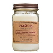 Candlove "Honeysuckle Jasmine" Scented 16oz Mason Jar Candle 100% Soy Made In The USA