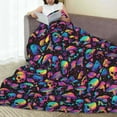 thumbnail image 6 of Honeii colorful mushroom Skull Print Fleece Blanket - Throw Blanket for Bed, Sofa, Couch, Camping, and Travel , Microplush Ultra Soft Warm Blanket-40"x30", 6 of 7