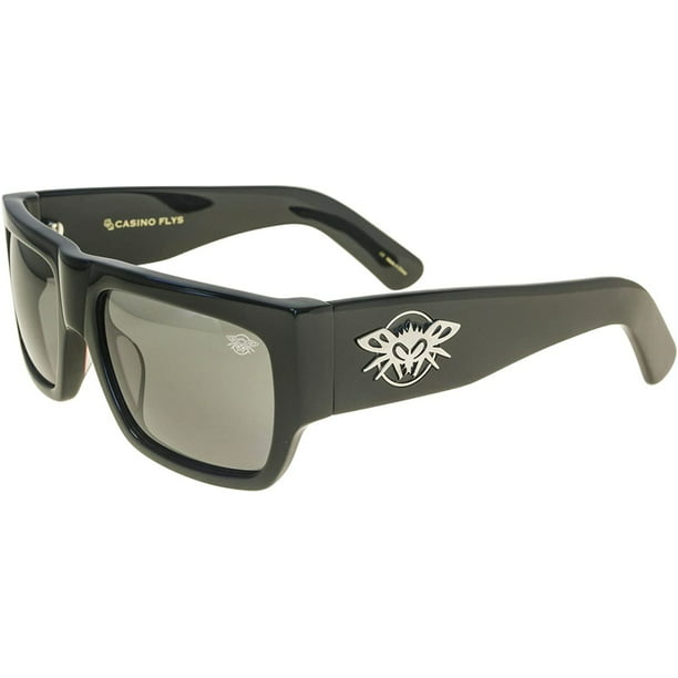 Black Flys Casino Fly Sunglasses (shiny black / polarized smoke lens, one  color)