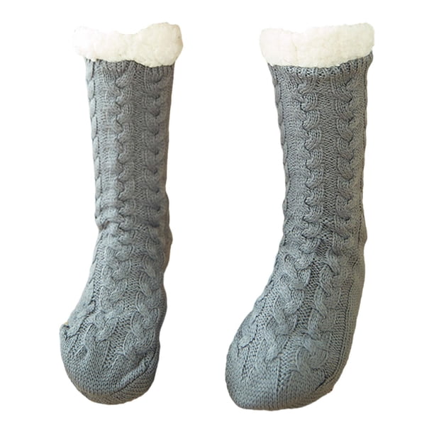 Calcetines térmicos antideslizantes para interiores de invierno, calentadores de piernas para mujeres, calcetines , calcetines gruesos y suaves Gris Salvador Dali Calentadores de piernas de felpa