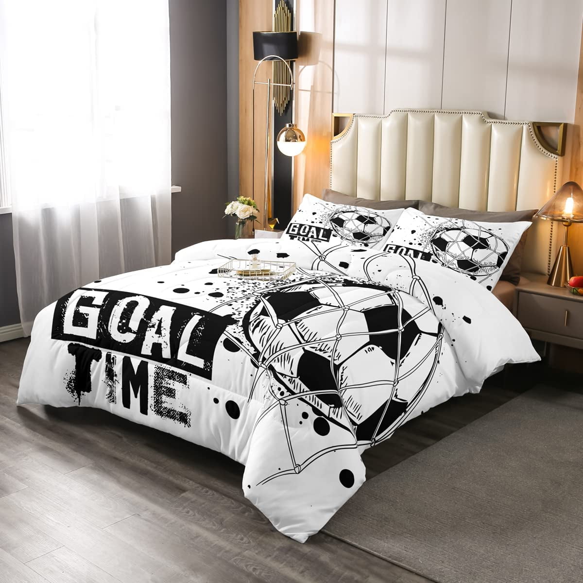 Kids Football Comforter Set Full Size American Soccer Bedding Set