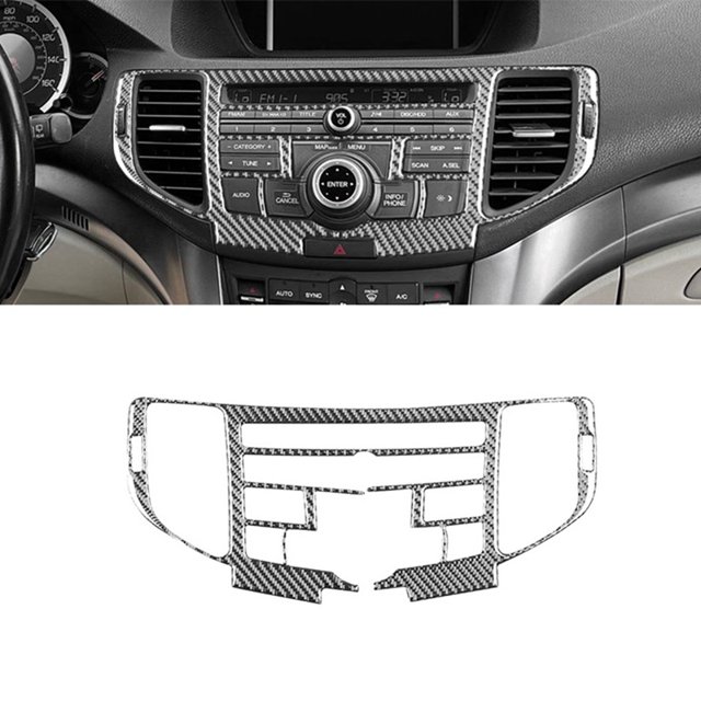 Para TSX 2009-2014, Consola Central de Fibra de Carbono, Cubierta de Ventilación de Aire, Accesorios Interiores
