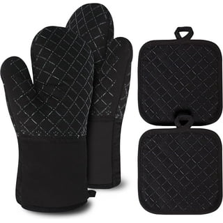 Oven Mitts, Set of 2 Oversized Quilted Mittens, Flame and Heat Resistant By  Somerset Home 