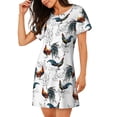 thumbnail image 2 of Balery Cool Chicken Camisón de manga corta con cuello redondo para mujer, cómodo y elegante., 2 of 6