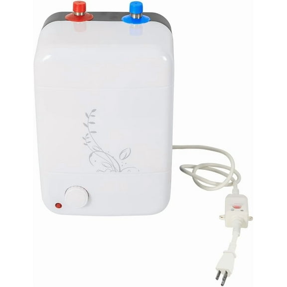 Electric Hot Water Heater, 2 Gallon Temperature Adjustable Mini Water Heater Tank Storage Electric Water Heater for RV Trailer Kitchen Instant Under Sink