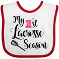thumbnail image 3 of Inktastic My 1st Lacrosse Season Girls Baby Bib, 3 of 4