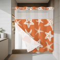 thumbnail image 4 of Orange Starfish Coastal No Hook Shower Curtain with Snap in Liner, Waterproof Fabric Shower Curtains, Nautical Summer Ocean Abstract Art Shower Curtain Set Top See Through for Bathroom 72"x72", 4 of 8