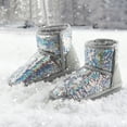 thumbnail image 2 of Kushyshoo Girls Snow Boot Gray Sparkle Sequins Winter Boots Lightweight for Little Kids Size 11, 2 of 8