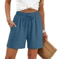 thumbnail image 5 of KPOPLK Running Shorts for Women Quick Dry High Waisted Athletic Short Workout Gym Shorts with Pockets Size XXL,Blue, 5 of 8
