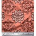 thumbnail image 1 of Soimoi Georgette Viscose Fabric Floral Mandala Print Sewing Fabric Yard 42 Inch Wide, 1 of 3