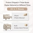thumbnail image 6 of Amsleekey 111.5" Modular Sectional Sofa with 2 Movable Ottomans, U-Shaped Modern Corduroy Cloud Couch for Living Room, Comfy Deep Seat, Beige, 6 of 11