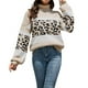 thumbnail image 1 of Gibobby Suéteres mujer, Suéter Sherpa con Cuello Alto Falso para Mujer Suéter para Mujer, ajuste casual, invierno(Beige,XG), 1 of 5