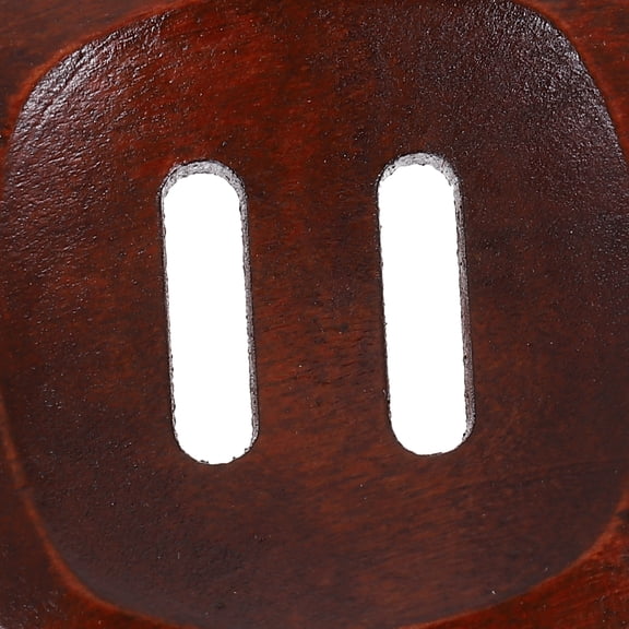Toyvian 10Pcs Brown Coat Buttons Two Holes Wood for Craft and Sewing