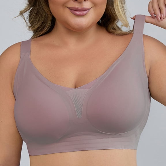 UQJfacai Bras for Women Wireless Comfortable Push Up Bra Supportive Lift Full Coverage Soft Everyday Plus Size Bra XL-4XL