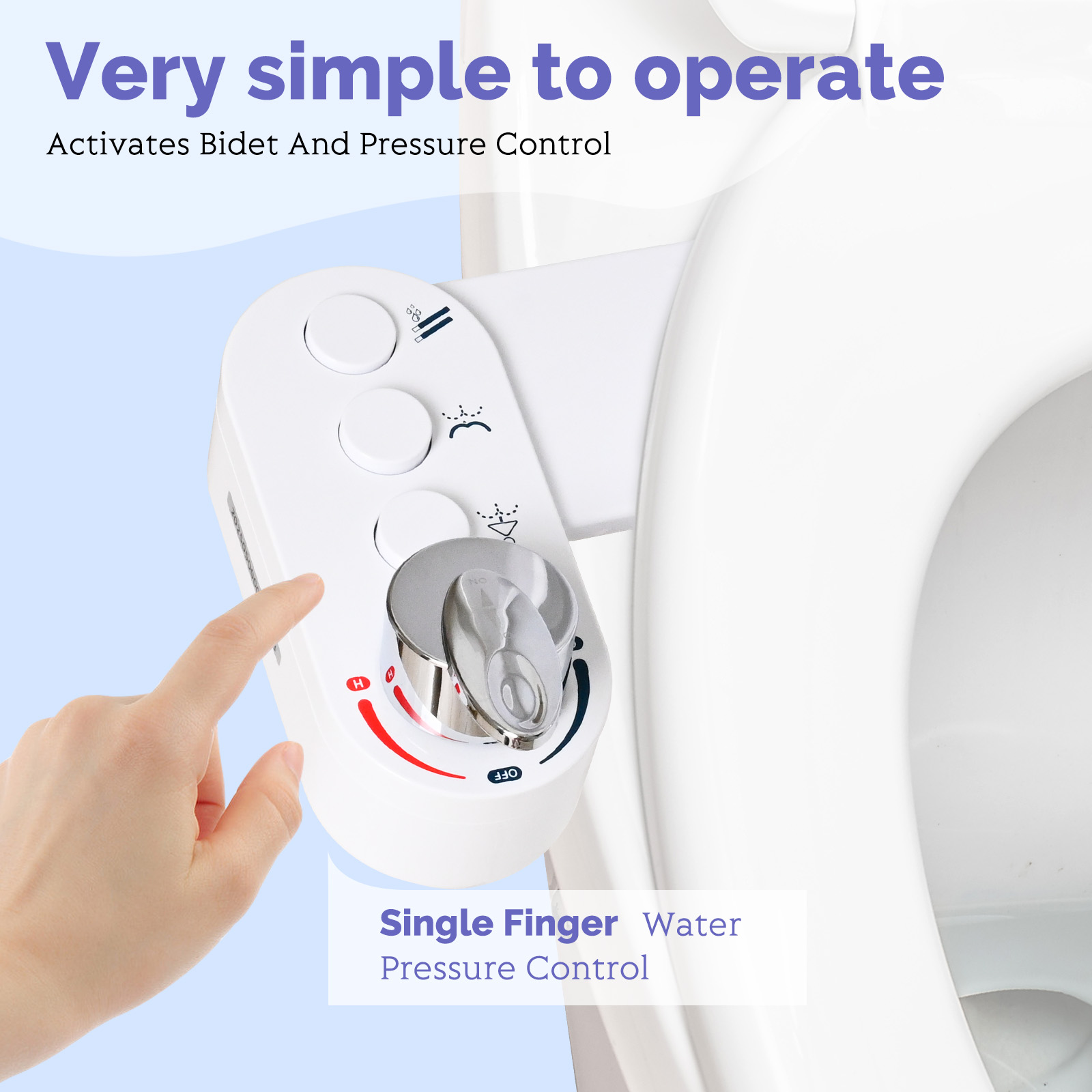 Jinxell Bidet Attachment for Toilet, Hot and Cold Water Spray Non-Electric Dual Nozzle for Frontal & Rear Wash, Adjustable Water Pressure Control, Self Cleaning Water Sprayer