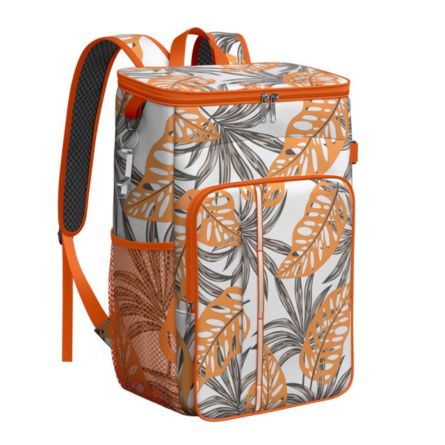 Botanical Leafy Soft Cooler Backpack - 20L, Multiple Pockets for Organized Storage, Leakproof Design