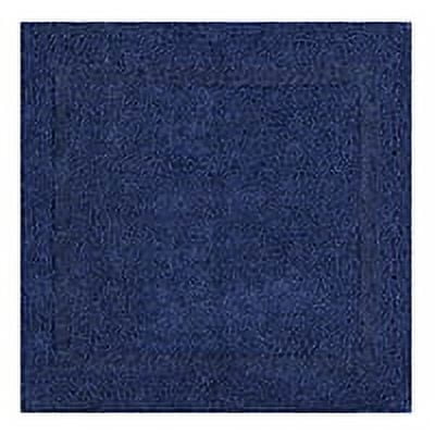 Better Trends Premium 2 Piece Bathroom Rug Set 100% Cotton, Extra Soft Tufted Bath Mat, Water Absorbent & Reversible Mat, Navy Lux Collection
