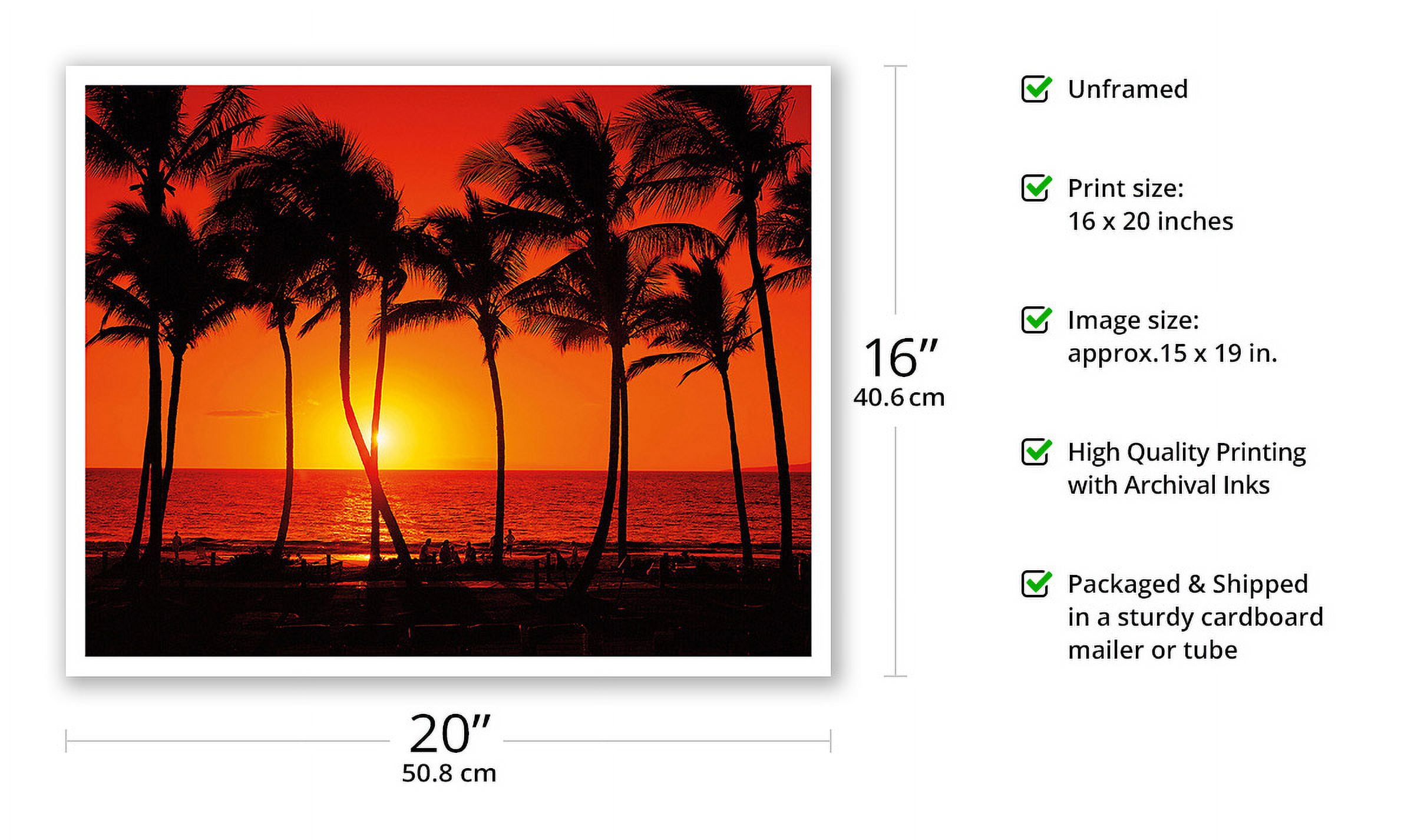 Red Hawaiian Sunset - From an Original Color Photograph by