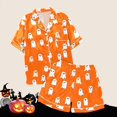 thumbnail image 6 of Ktoot Halloween Pjs Women,Short Pajama Set for Women,Satin Pajama Short Sleeve Button Down Shirt And Shorts,Buttery Soft Pajamas Cute Plus Size Pjs Lounge,Matching Pajamas for Horror Nights Outfits, 6 of 7